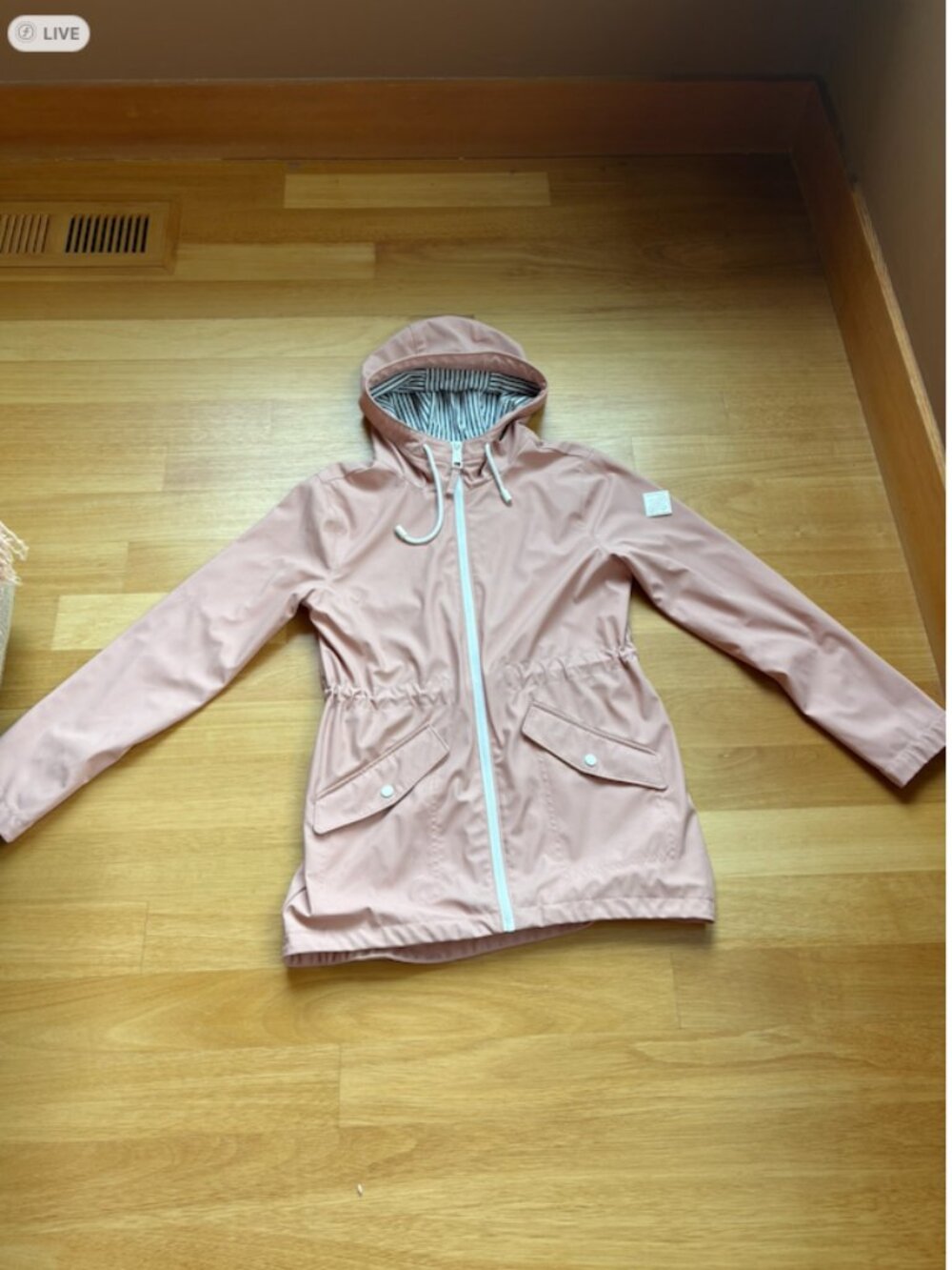 Hollister Pink Nylon Rain Jacket S